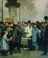 ein Zeitungsverkäufer in Paris 1873 Ilya Repin